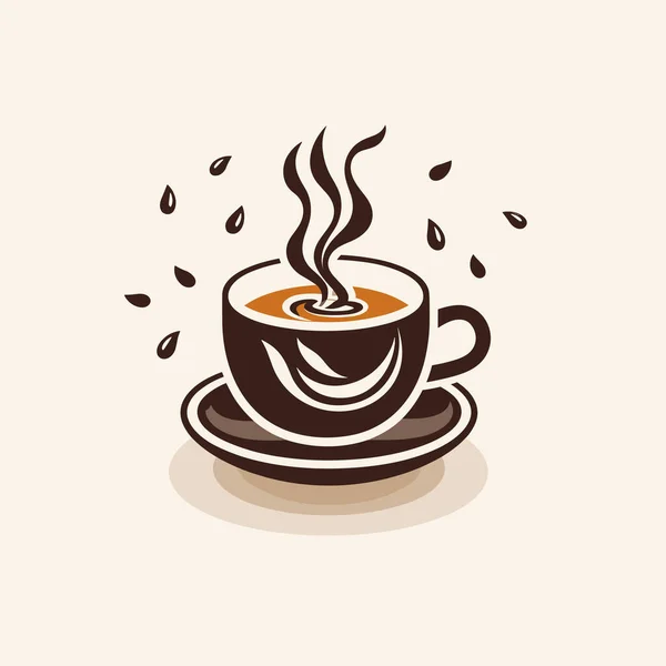 Σχεδιασμός Λογότυπου Φλυτζανιού Καφέ Λογότυπο Premium Coffee Shop Cafe Εικονίδιο — Διανυσματικό Αρχείο