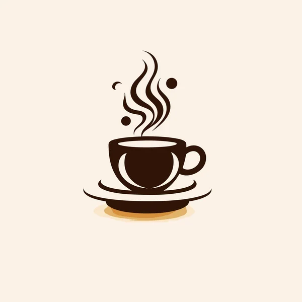Kaffekopp Vektor Logotyp Design Premium Café Logotyp Café Mugg Ikon — Stock vektor