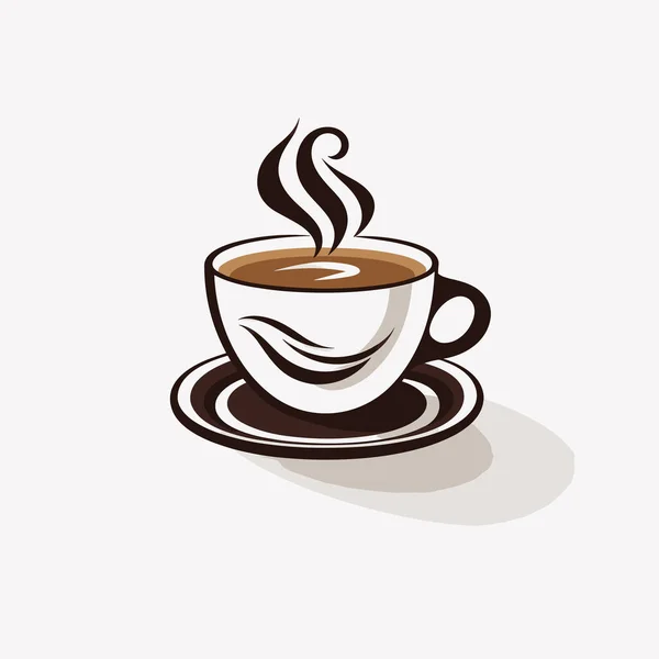咖啡杯矢量标志设计 高级咖啡店标志 咖啡杯图标 — 图库矢量图片