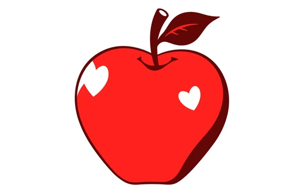 Powrót Szkoły Apple Ikona Kolorze Czerwonym Ilustracja Wektora — Wektor stockowy