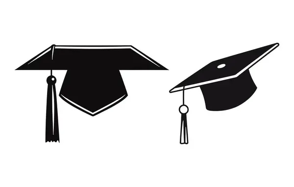 Icono Graduación Vector Ilustración Graduación Ilustración Tapa Universidad Del Instituto — Vector de stock