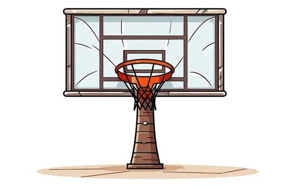 Vektorový Ilustrační Basketbalový Basketbal Basketbalový Koš Basketbalová Síť Basketbalová Ikona — Stockový vektor