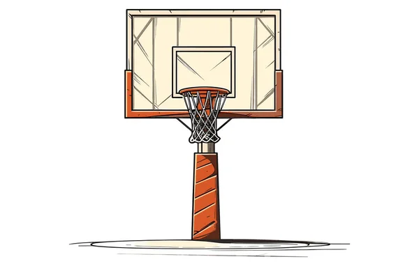 Basketbal Hoop Platte Illustratie Basketbal Hoepel Basketbal Net Basketbal Pictogram — Stockvector