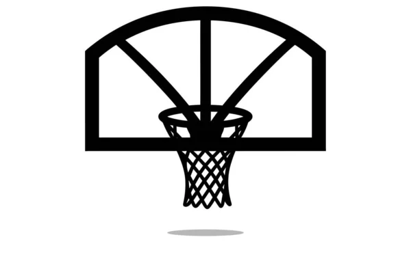 球はバスケット ベクトル ベクトルのイラストのバスケット バスケットボールのフープ バスケットボールの網のフープを通ります バスケットボールアイコン — ストックベクタ
