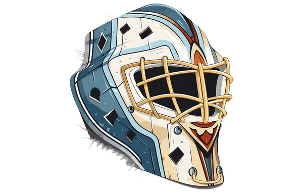 Hockey Goalie Maske Flache Abbildung Vector Abbildung Hockey Goalie Helm — Stockvektor
