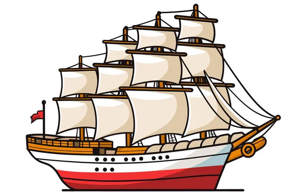 Кораблі Океані Вектором Чайки Кораблі Водного Транспорту Векторні Ілюстрації — стоковий вектор