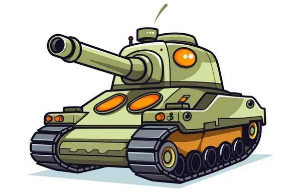 Illustration Cute War Tank Military Transportation Collection Vector Tanks — Stock Vector