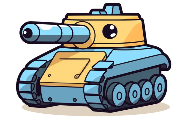 Ilustrace Roztomilého Válečného Tanku Vojenská Doprava Sbírka Vektorových Nádrží — Stockový vektor