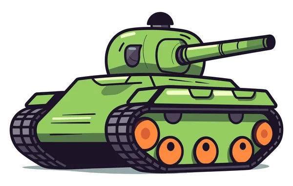 可爱的作战坦克图解 矢量坦克的军事运输集合 — 图库矢量图片