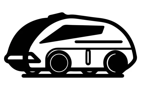 Autónomo Icono Lineal Automóvil Auto Conducción Coche Vector Concepto Esquema — Vector de stock
