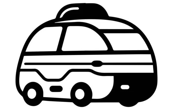 Автономний Автомобільний Лінійний Значок Автомобільне Водіння Векторна Концепція Символ Контуру — стоковий вектор