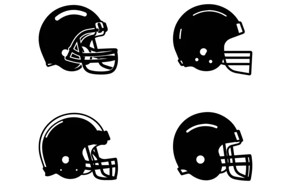 Рисунок Линии Американского Футбольного Шлема Черно Белый Рисунок Линии Футбольного — стоковый вектор