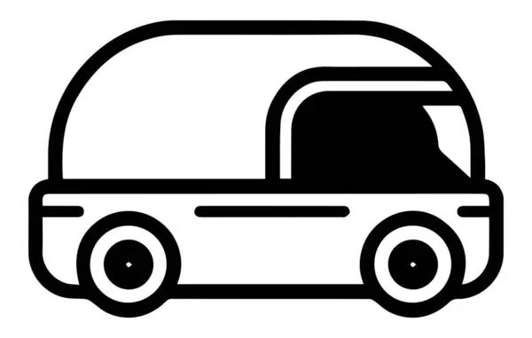 Автономний Автомобільний Лінійний Значок Автомобільне Водіння Векторна Концепція Символ Контуру — стоковий вектор