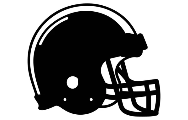 Рисунок Линии Американского Футбольного Шлема Черно Белый Рисунок Линии Футбольного — стоковый вектор