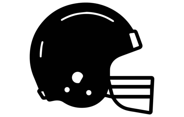 Line Drawing Illustration American Football Helmet Black White Football Helmet — Stock Vector