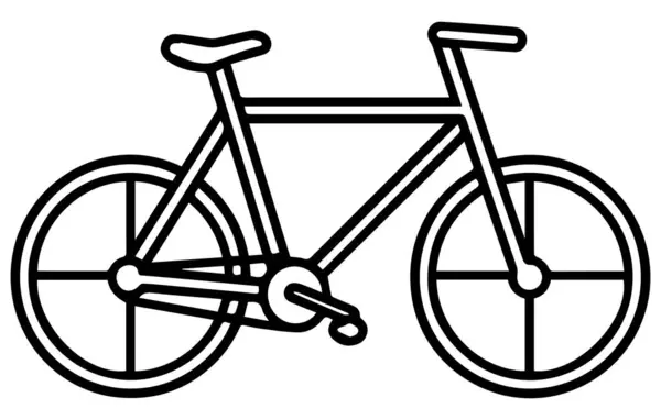 Fiets Lineair Pictogram Lijn Met Instelbare Slag Bike Icon Vector — Stockvector