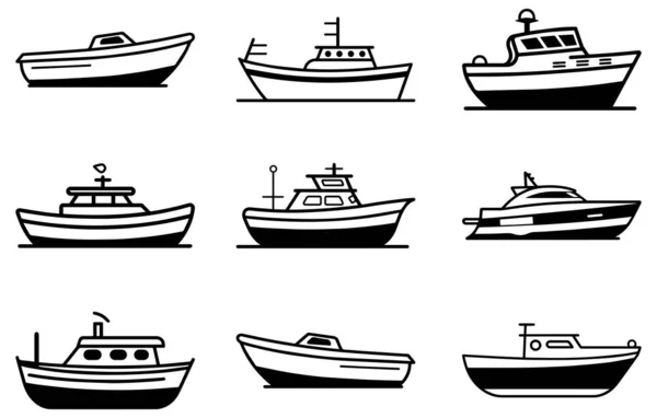 Tekne Simgesi Vektörü Seyahat Tasarım Simgesi Kavramları Yaratıcı Tasarım — Stok Vektör