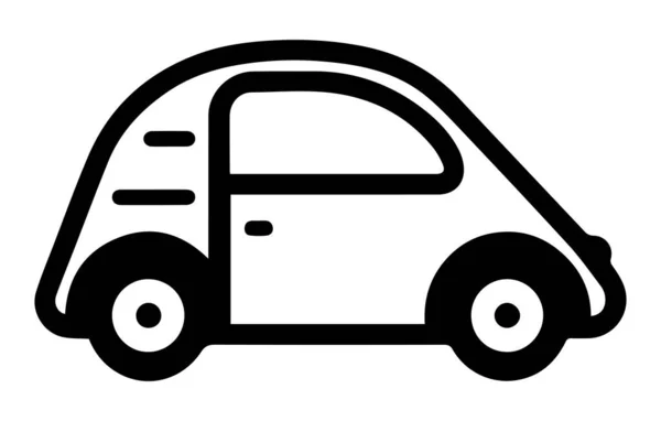 Electric Vehicle Car Vector Icon Outline Car Vector Outline Drawing — Stock Vector