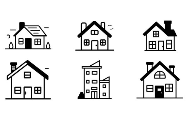 House vector icon, House Icon Set. Home vector illustration symbol.