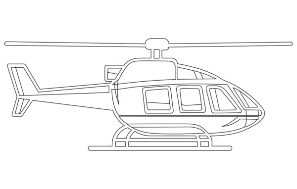 Helicopter Icon Outline Vector Illustration Outline Drawing Helicopter Helicopter Icon — Stock Vector