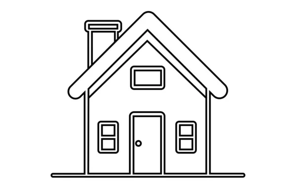 Définir Les Icônes Ligne Maisons Divers Contours Petites Petites Maisons — Image vectorielle