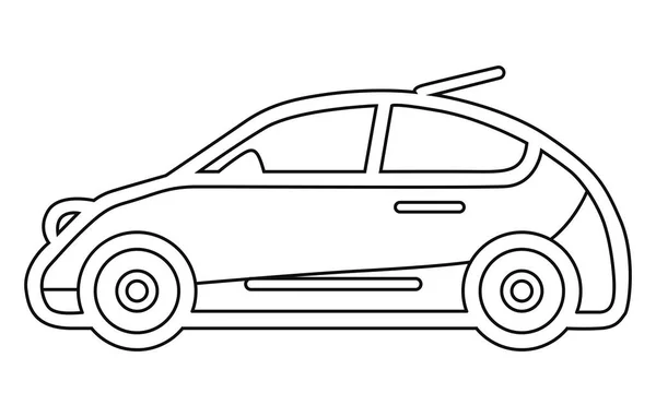 Контур Вектора Гибридного Автомобиля Ручная Линия Логотип Гибридного Автомобиля — стоковый вектор