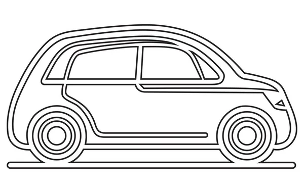 Esboço Vetor Carro Híbrido Uma Linha Desenhada Mão Logotipo Carro — Vetor de Stock
