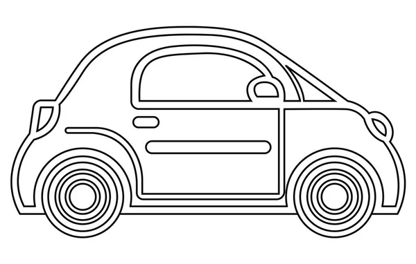 Hybrid Bil Vektor Kontur Handritad Linje Hybrid Car Logo — Stock vektor