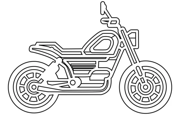 Векторный Художественный Мотоцикл Концептуального Дизайна Белом Фоне Выделена Черная Контурная — стоковый вектор