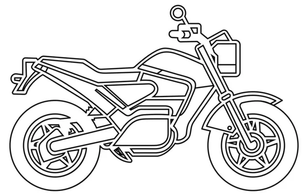Vektor Vonal Művészet Motorkerékpár Koncepció Design Sport Kerékpár Fekete Kontúr — Stock Vector