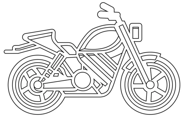 Moto Vectorielle Art Ligne Pour Conception Concept Sport Vélo Contour — Image vectorielle