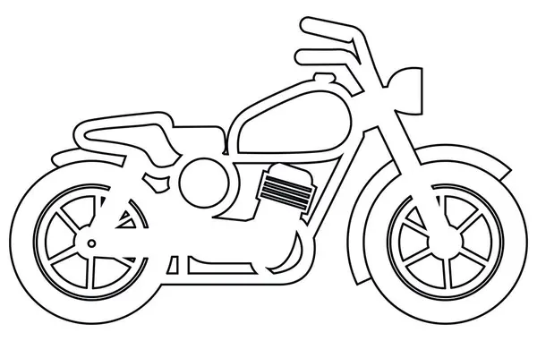 Vector Line Art Motocicletta Concept Design Sport Bike Contorno Nero — Vettoriale Stock