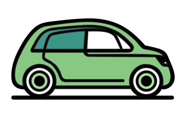 Hybrid Vehicle Car Illustration Elektrisk Transport Illustration Set — Stock vektor
