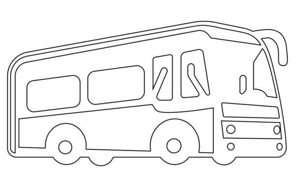 Міський Автобус Змінений Контур Піктограми Ескізу Автобус Їде Дорозі Векторні — стоковий вектор
