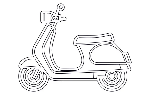 Vintage Scooter Outline Vector Electric Scooter Stock Illustration Modern Scooter — Stock Vector