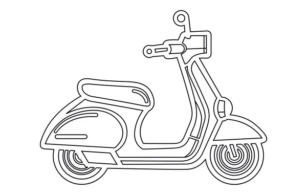 Vintage Scooter Overzicht Vector Elektrische Scooter Voorraad Illustratie Van Moderne — Stockvector