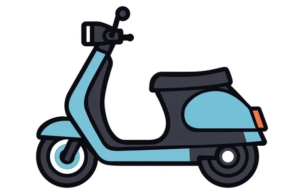 Scooter Taşıma Simgeleri Ayarlandı Modern Mobiletler Renkli Mobiletler Kümesi — Stok Vektör