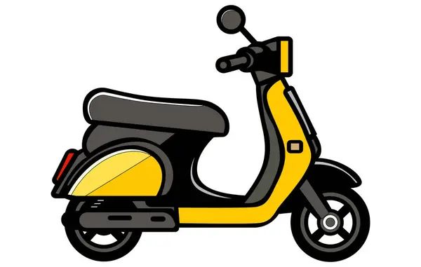 Scooter Taşıma Simgeleri Ayarlandı Modern Mobiletler Renkli Mobiletler Kümesi — Stok Vektör