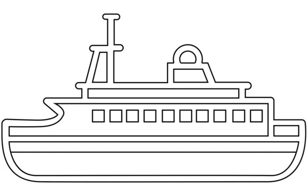 Vektorová Ilustrace Nákladní Lodi Vektor Obrysu Vojenské Lodě — Stockový vektor