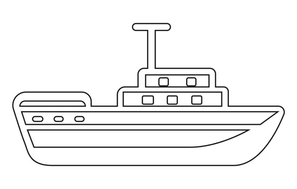 Teherhajó Vektor Illusztráció Hadihajó Körvonalvektor — Stock Vector