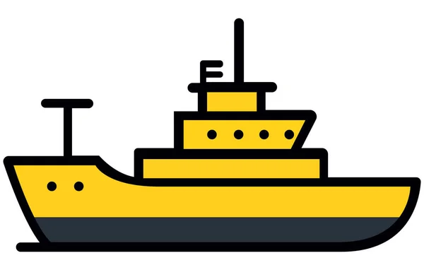 Denizcilik Gemileri Düz Kargo Gemisi Konteynırı Okyanus Taşımacılığında Nakliye Nakliyesi — Stok Vektör