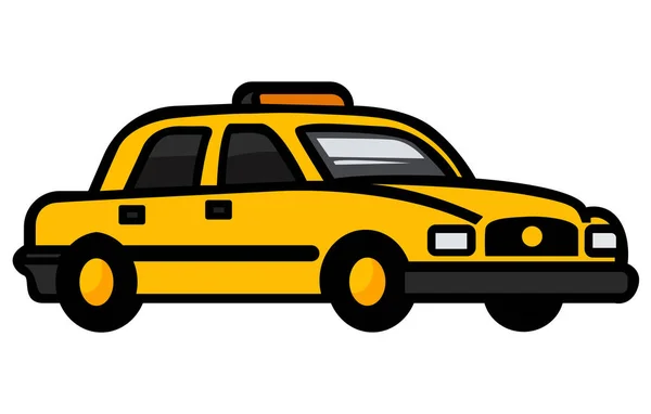 Вектор Ілюстрації Таксі Автомобіля Жовте Таксі Автомобіль Плоска Ілюстрація — стоковий вектор