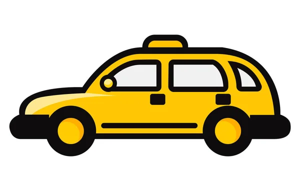 Taxi Vettore Illustrazione Auto Taxi Giallo Car Flat Illustrazione — Vettoriale Stock