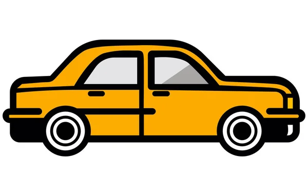 Taxi Voiture Illustration Vecteur Taxi Jaune Voiture Illustration Plate — Image vectorielle