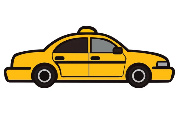 Taxi Vetor Ilustração Carro Amarelo Táxi Carro Ilustração Plana —  Vetores de Stock