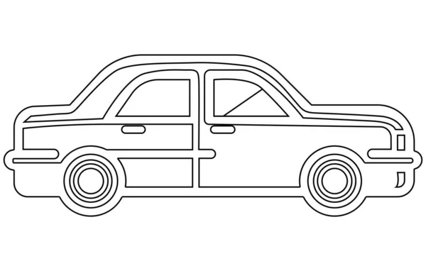 Taxi Car Outline Illustration Vector Yellow Taxi Car Flat Illustration — Stock Vector