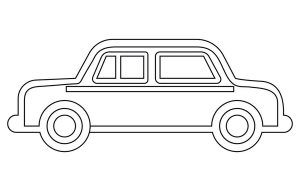 Taxi Coche Contorno Ilustración Vector Taxi Amarillo Coche Esquema Ilustración — Vector de stock