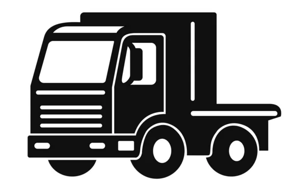 Set Icone Linea Camion Vector Heavy Truck Vector Truck Trailer — Vettoriale Stock