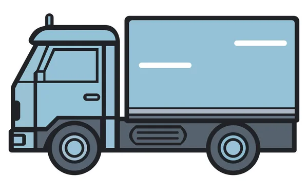Definir Ícones Linha Caminhões Vector Heavy Truck Vector Caminhão Reboque — Vetor de Stock