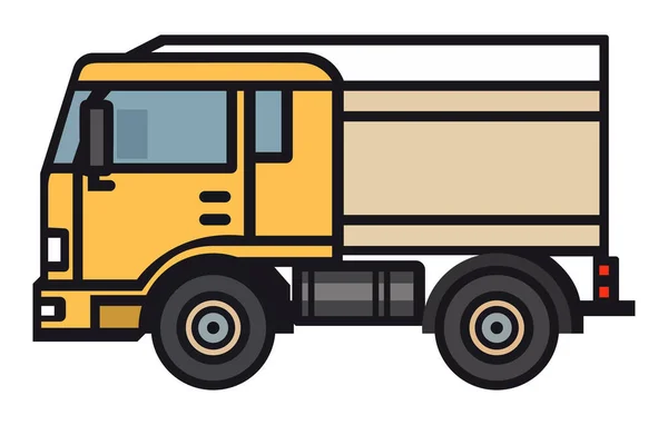 Set Icone Linea Camion Vector Heavy Truck Vector Truck Trailer — Vettoriale Stock